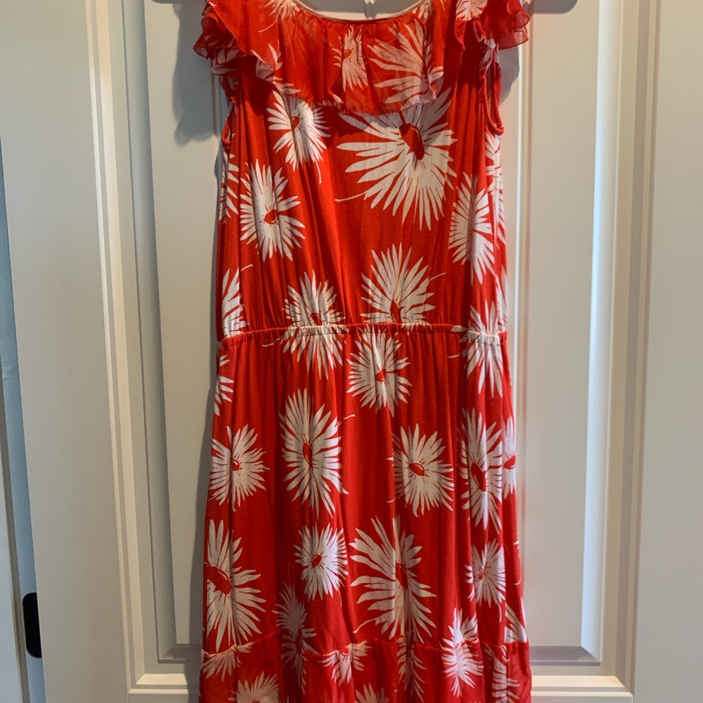 Juicy Couture red floral silk dress! VGUC, size large! So pretty in person!